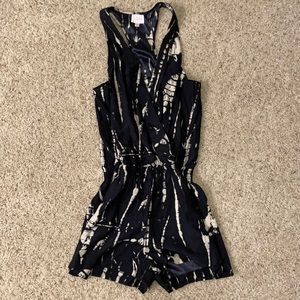 Parker Blue Tie Dye Silk Romper